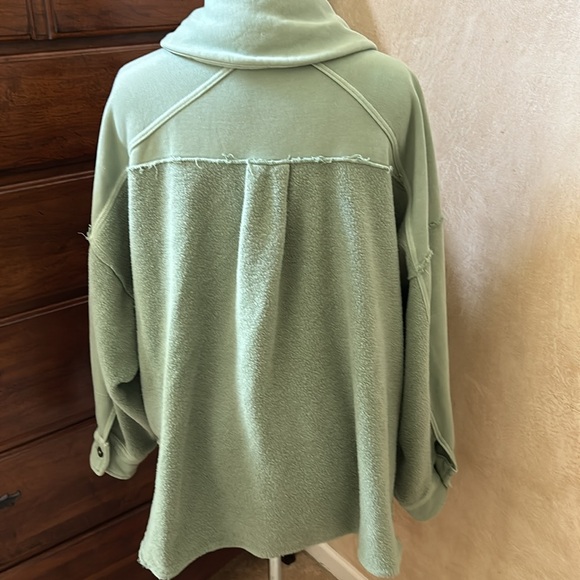Free People Jordan Slouchy Jacket in washed military green. - Picture 9 of 13